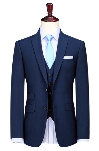 韓板魅力藍男士商務西裝定制
