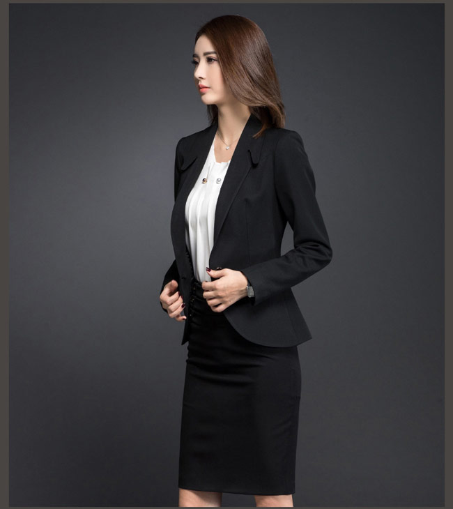 韓版女職業西裝工作服訂做側面款式圖