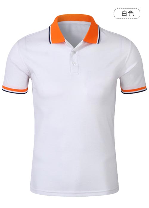 拼色領白色短袖t恤衫訂做