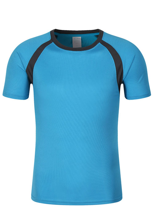 藍配黑色短袖圓領(lǐng)速干衣T恤圖片