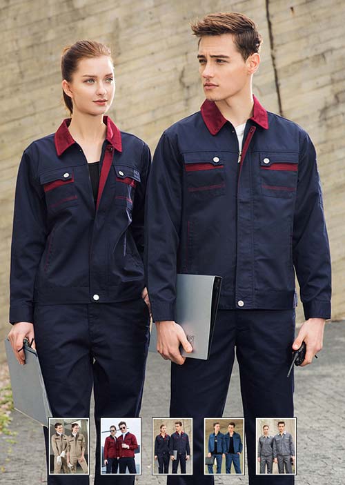 滌棉長袖勞保工作服定做批發