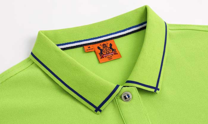 1898號時(shí)尚翻領(lǐng)短袖POLO衫定制成衣領(lǐng)形細(xì)節(jié)放大展示圖
