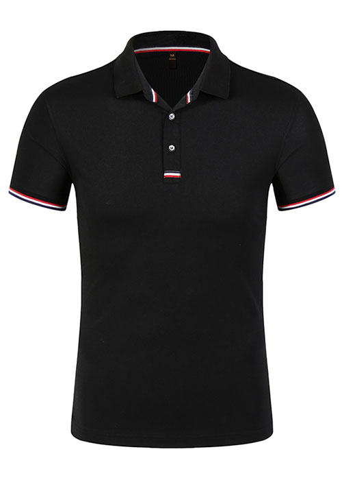 皇家系列翻領短袖POLO衫定制顏色款式圖之黑色