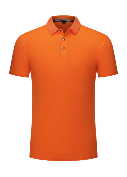 桔色雪紡短袖翻領T恤衫定制款式圖